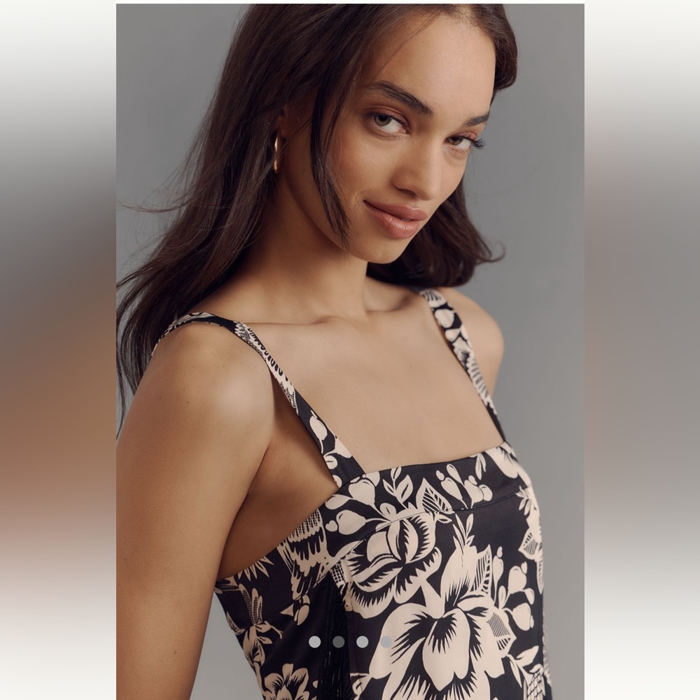 FARM Rio Black and White Floral Midi Dress - Picture 2 of 11